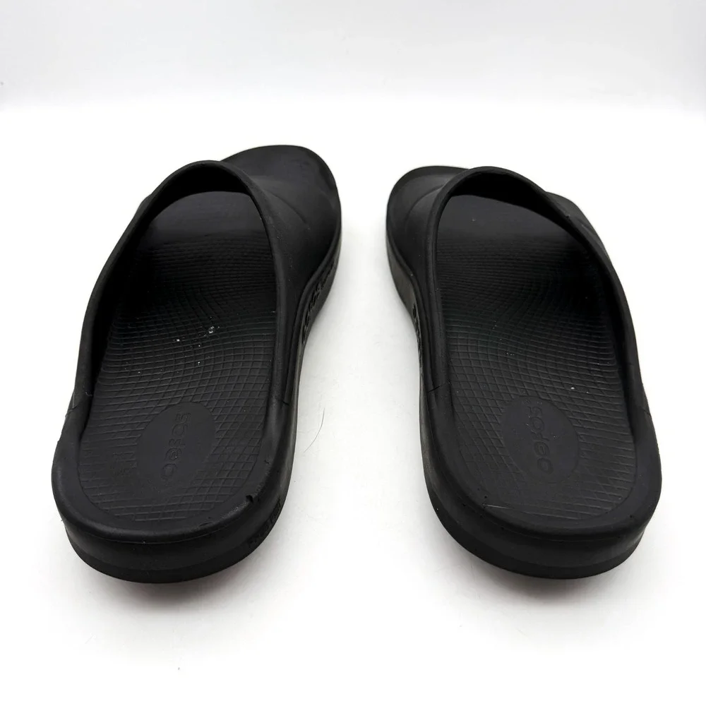 Oofos Black  Recovery Summer Slide Sandals Arch Support Foam Men's 10 Women's 12